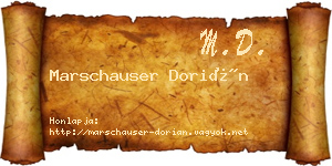 Marschauser Dorián névjegykártya